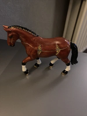£4.99 • Buy Enameled Shire Horse Trinket Box