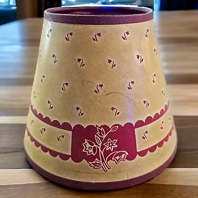 Vintage Mid Century Floral Small Cardboard Lamp Shade 5  Clip On • $20