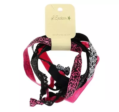 L. Erickson Stretch Stretchy 122218 Pink Black White Lace Headband 5-Pack $24 • $11.05