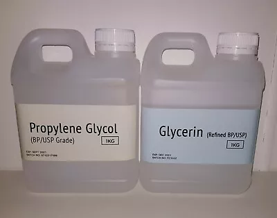 Glycerine & Propylene Glycol | VG & PG COMBO | 1KG | BP/USP Pharmaceutical Grade • $27.90