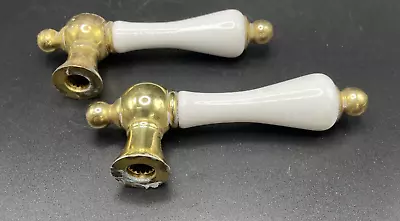 Porcelain & Brass Faucet Handles Vintage • $14.99