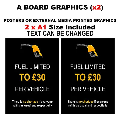 Replacement Graphics Posters Prints 2x A1 Board Pavement Sign Fuel Petrol Limit • £39.99