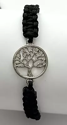 Celtic Tree Of Life ~ Black Macrame Bracelet Adjustable Size Fashion Jewelry NWT • $4.95