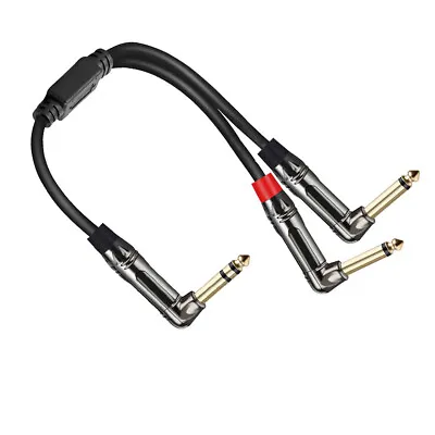 1/4 TRS Right Angle To (2)1/4 TS Right Angle Stereo To Mono Splitter Y Cable • $22.45