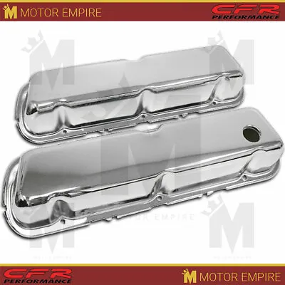 Fit 86-95 Ford 302 5.0L Fox Body Mustang Chrome Steel Valve Covers Smooth • $60.69
