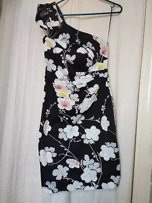 Belle By Oasis One Shoulder Floral Dress Size 8 • £12.99