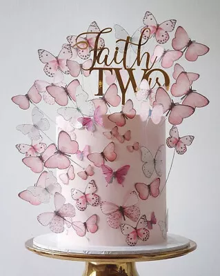 Edible Wafer Butterflies Cupcake Birthday Anniversary Engagement Baby Shower • $27.19