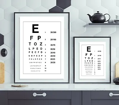 £13.99 • Buy Poster Print Eye Test Vision Chart Health Check UK. A3 Print Only. Humour Saying