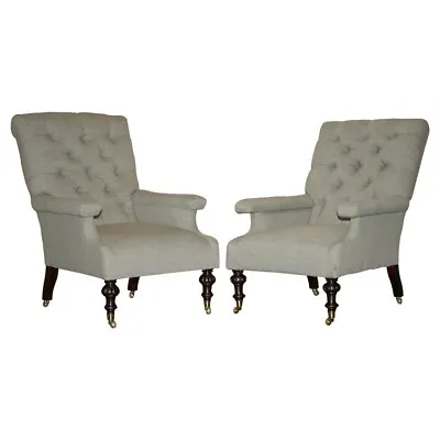 Fine Pair Of Antique Original William Morris & Co Edinburgh Stamped Armchairs • $18497.25