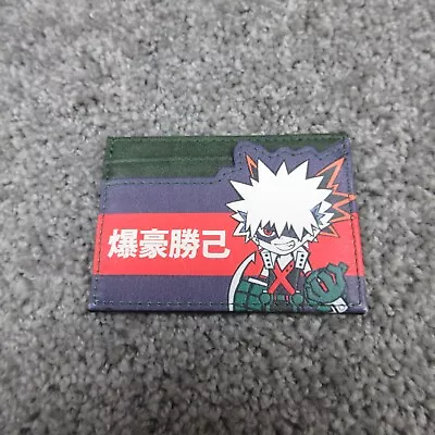 Katsuki Bakugo Wallet Card Holder Green Black Anime Graphic Mini Flat Pockets • $12.99