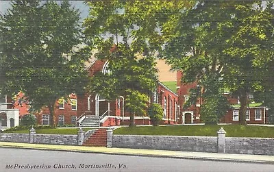 Vintage Virginia Linen Postcard Martinsville Presbyterian Church • $0.99