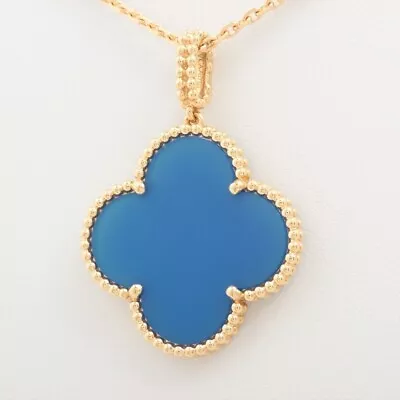 Van Cleef & Arpels Magic Alhambra Long Blue Agate Necklace 750(YG) • $586