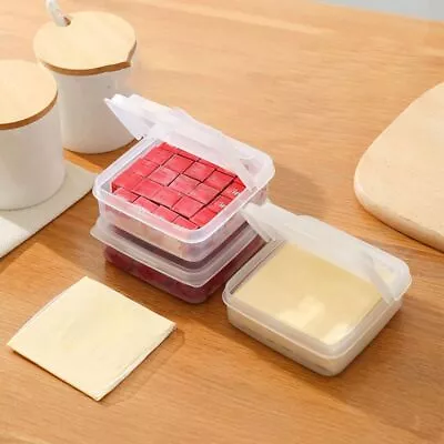 Plastic Cheese Slice Storage Box Flip Cover Cheese Storage Containers  Kitchen • $7.38
