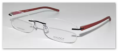 New Eyeglasses Marchon Airlock Power 203 001 Titanium Black / Red 52-18-140 • $22.99