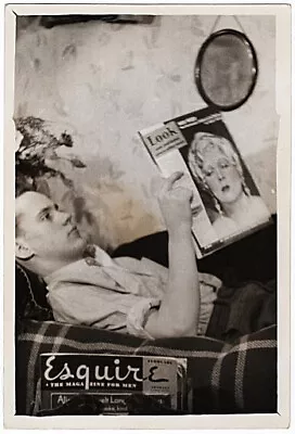 Vintage Photo Handsome Young Man Reads May 1937 Look Magazine Mae West Gay 30's • $9.99