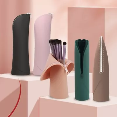 Makeup Brush Case TravelSilicone Make Up Brush Holder Makeup Brush Pouch Bag • £7.61