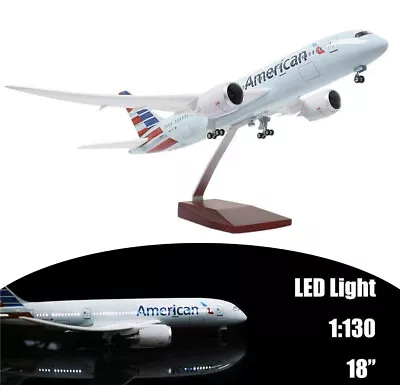 1/130 American Airline Airplane Boeing 787 Plane Model Collection With LED Light • $86.96
