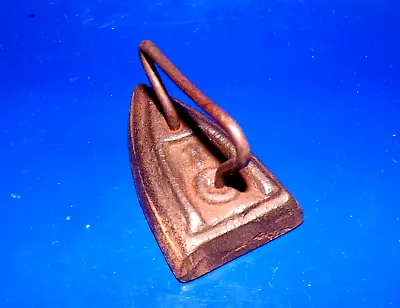 Antique Miniature Cast Iron #1 Sad Iron W/Wire Handle • $20