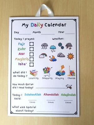 £8.99 • Buy Islam Magnetic Muslim Children Kids Daily Calendar Ramadan Gift + Drywipe Pen 