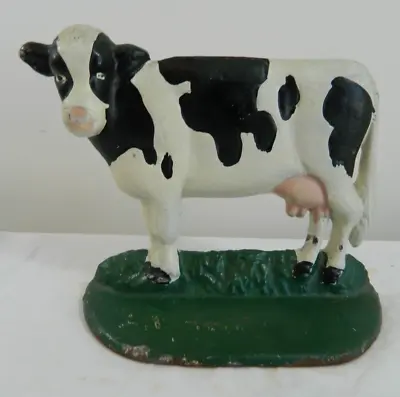 Cast Iron Dairy Farm Cow Doorstop Bookend Barn Farm Animal Pasture Vintage Art • $19.99