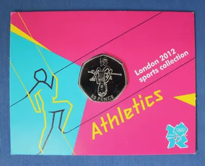 2011 Royal Mint 50p Coin  London Olympics - Athletics  In Card Holder • £7