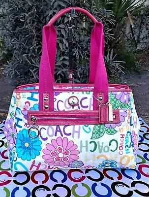 Coach Daisy Flower Hamptons Weekend Signature Tote Handbag • $79.99