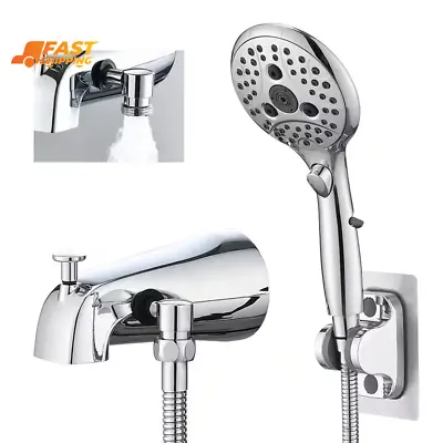 5.31 In. Lift-Up Diverter Tub Spout With 6-Spray Handheld Shower In Chrome • $83.41