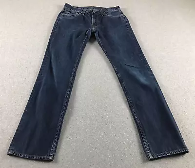 J Brand Kane Jeans Mens 33 ( 31x31 ) Blue Slim Straight Leg Dark Wash Low Rise • $21.24