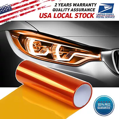 Headlight Taillight Fog Light Overlay Vinyl Film Premium Glossy Amber Orange NEW • $7.29