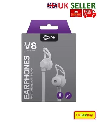 £4.49 • Buy Core V8 Super Bass Stereo Headphone, Earphone, Earbuds, Handsfree For Any Device