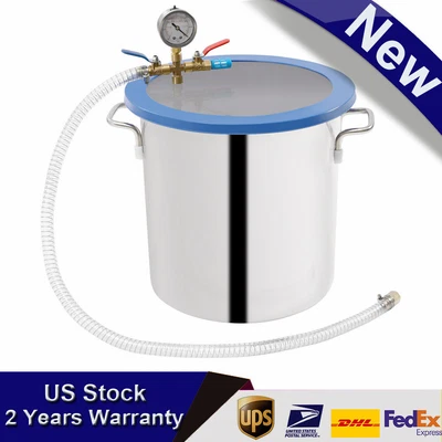 $91.63 • Buy 1* 5 Gallon Tempered Glass Lid Vacuum Chamber Vacuum Degassing Chamber Low Noise