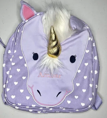 Pottery Barn Kids Cozy Critter Unicorn Mini Backpack *ambar* New Gold Purple • $11.99