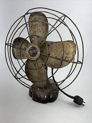 Antique Vintage Zero Model 1275 Electric Fan Metal Blades Clam Shell Base Prop • $52.92