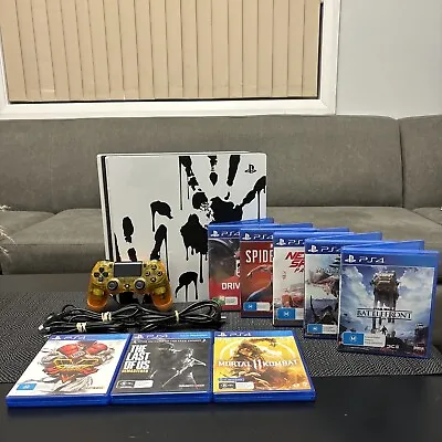 $349 • Buy Sony Playstation 4 Ps4 Pro 1tb Death Stranding Edition Complete With 8 Games