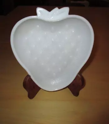 Vintage Hazel Atlas White Milk Hobnail Glass Strawberry Trinket Dish Bowl GUC • $8