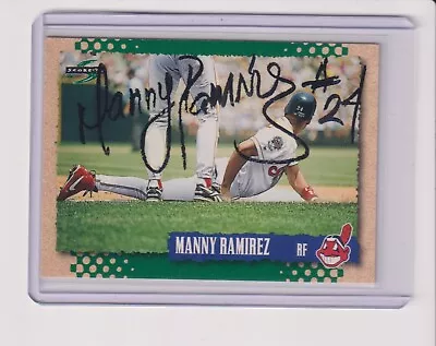 1995 Score #445 Signed By Manny Ramirez - Cleveland Indians • $9.95