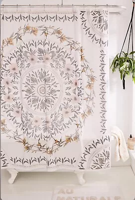 Urban Outfitters Floral Medallion Cotton Shower Curtain • $20.40