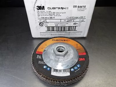 10 NEW! 3M Cubitron II 969F 4-1/2  Flap Disc Type 29 40+ Grade 64415 • $10