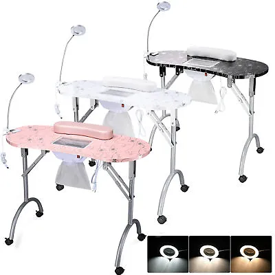 Manicure Nail Table Folding Nail Desk Station W/ Dust Collector Beauty Salon • $119.90