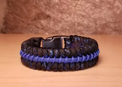 Thin Blue Line Police Metallic Blue Paracord Survival Bracelet • $14.99