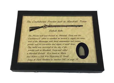 The Confederate Powder Mill At Marshall Texas Civil War Bullet With Display Case • $47.89