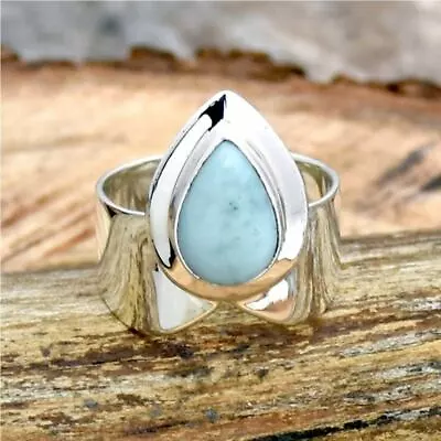 Larimar Gemstone 925 Sterling Silver Handmade Ring Mother's Day Jewelry AB-984 • $13.43