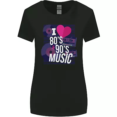 I Love 80s 90s Music Pop Rock Acid House Womens Wider Cut T-Shirt • £9.99