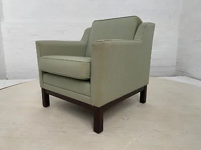 EB3072 Danish Spearmint Green Wool Arm Chair With Beech Base Vintage MNOR • £225