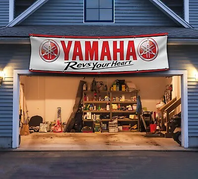 Yamaha Motorcycle Racing 2x8ft Banner Motocross Flag Man Cave Wall Decor Sign • $17.95