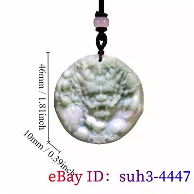 Natural Real Jade Dragon Pendant Necklace Gifts For Women Men Carved Jewelry • £5.88