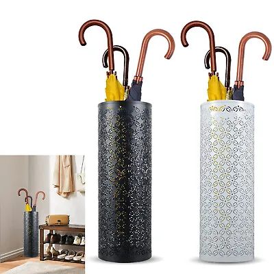 Metal Home Umbrella Holder Stand Rack Rain Drip Tray Walking Stick Storage BT • £17.98