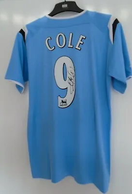 MANCHESTER CITY SIGNED  FOOTBALL SHIRT BY REEBOK  SEASONS - 2004/06 COLE No 9 • £45