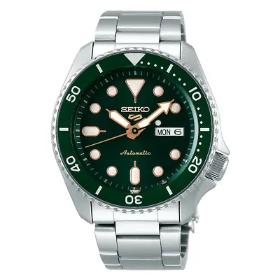 SEIKO 5 SRPD63 Mens Green Dial ALL Metal Day/Date Automatic Watch $325 • $209.98