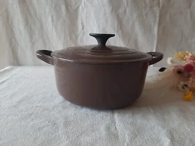 Vintage Le Creuset Dark Brown Casserole Pan Pot Oven Dish Cast Iron French 20cm • £48